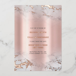 Sla de datum Rosegold Marble Real Folie Kaarten