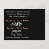 Sla de datum roze en grijs op met uw foto aankondigingskaart (Achterkant)