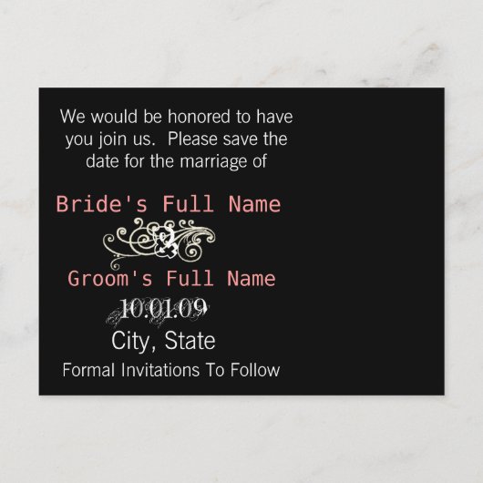 Sla de datum roze en grijs op met uw foto aankondigingskaart (Achterkant)