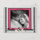 Sla de datum roze en grijs op met uw foto aankondigingskaart (Voorkant)