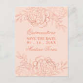 Sla de datum roze en Roos gouden fijne kunst op Aankondigingskaart (Voorkant)