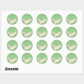 Sla de datum rozen groene krans ronde sticker (Vel)
