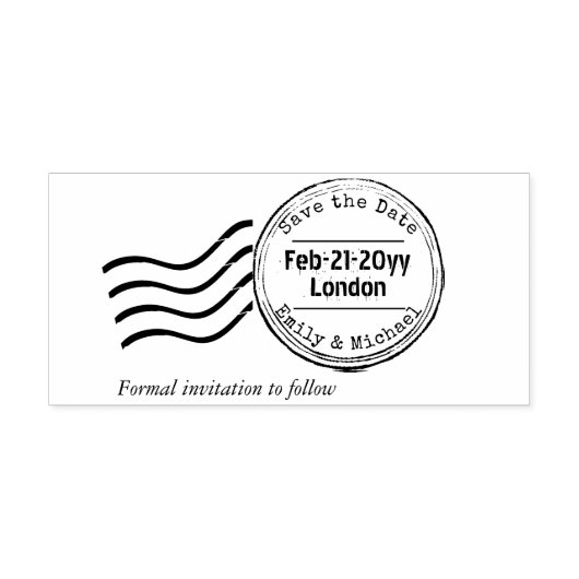 Sla de Datum Rubber Bruiloft Stempel Verzendstijl  (Afrduk)