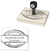 Sla de Datum rubber-stempel Groot op | Naam en dat Rubberstempel (Gestempeld)