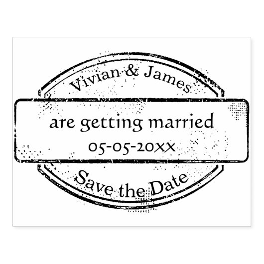 Sla de Datum rubber-stempel Groot op | Naam en dat Rubberstempel (Afrduk)