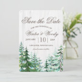 Sla de datum rustieke boom uitnodiging (Staand voorkant)