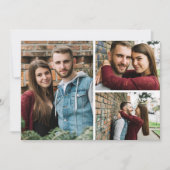 Sla de datum rustieke houten botanische 3-foto kaa kaart (Voorkant)