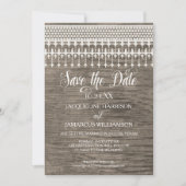 Sla de datum rustieke  kant houten hek kaart (Voorkant)