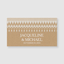 Sla de Datum Rustieke  Kant Kraft Papier