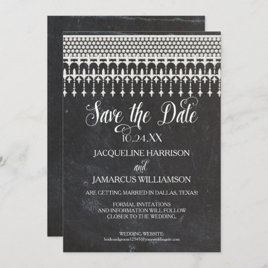 Sla de datum rustieke kant krijtbord kaart (Voorkant / Achterkant)