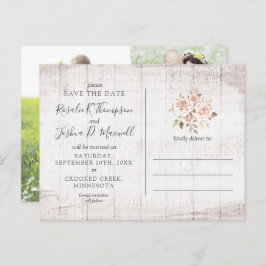 Sla de datum rustieke Rozen foto collage Briefkaar Briefkaart