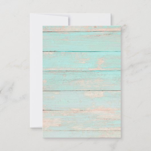 Sla de datum rustieke turquoise bloemige  Kaart (Achterkant)