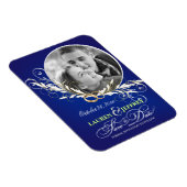 Sla de datum Sapphire Blue Wedding Photo Magnets Magneet (Rechterzijde)