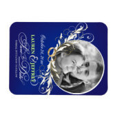 Sla de datum Sapphire Blue Wedding Photo Magnets Magneet (Horizontaal)