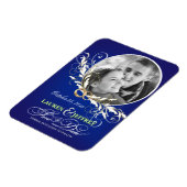Sla de datum Sapphire Blue Wedding Photo Magnets Magneet (Linkerzijde)