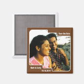 Sla de datum Scallop Brown Magnet op (Voorkant / Achterkant)