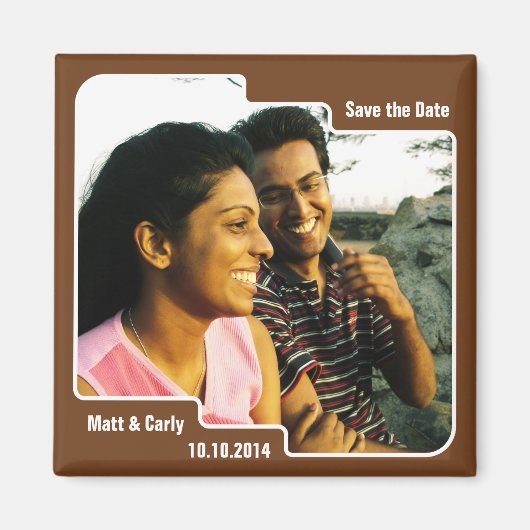 Sla de datum Scallop Brown Magnet op (Voorkant)