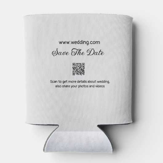 Sla de datum scan QR bruiloft website moderne teks Blikjeskoeler (Achterkant)