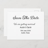 Sla de datum scan QR bruiloft website moderne teks Briefkaart (Voorkant / Achterkant)