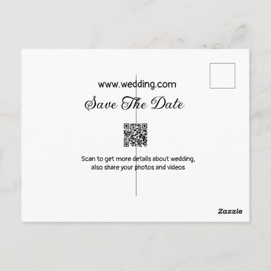 Sla de datum scan QR bruiloft website moderne teks Briefkaart (Achterkant)
