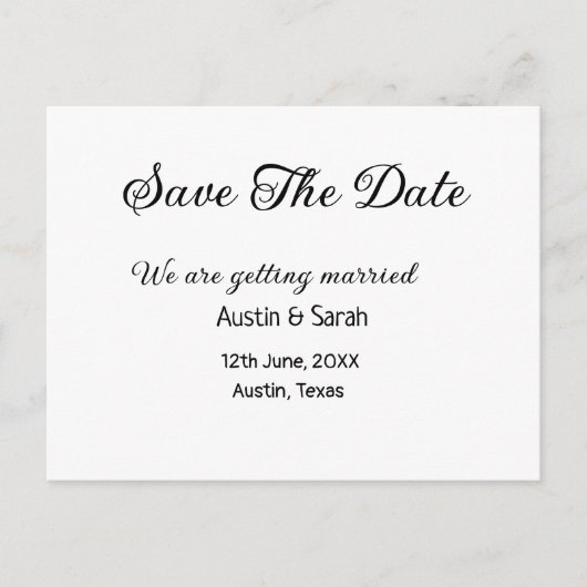 Sla de datum scan QR bruiloft website moderne teks Briefkaart (Voorkant)