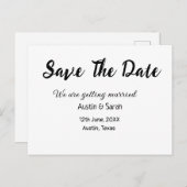 Sla de datum scan QR bruiloft website moderne teks Briefkaart (Voorkant / Achterkant)