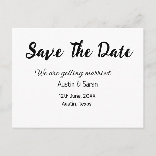 Sla de datum scan QR bruiloft website moderne teks Briefkaart (Voorkant)