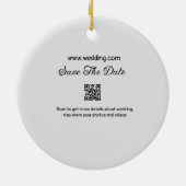Sla de datum scan QR bruiloft website moderne teks Keramisch Ornament (Achterkant)