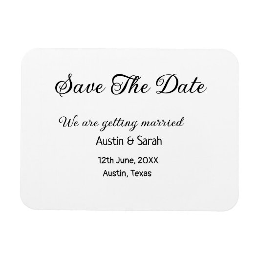 Sla de datum scan QR bruiloft website moderne teks Magneet (Horizontaal)