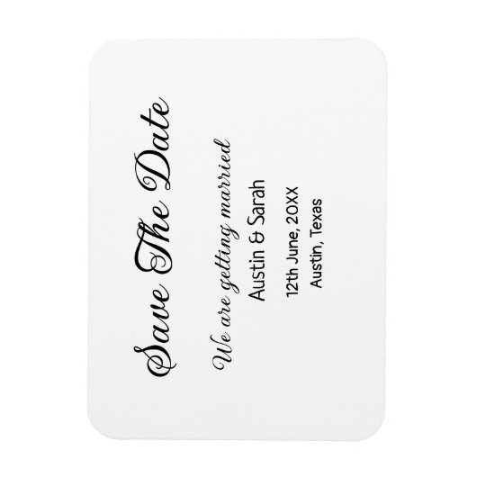 Sla de datum scan QR bruiloft website moderne teks Magneet (Verticaal)