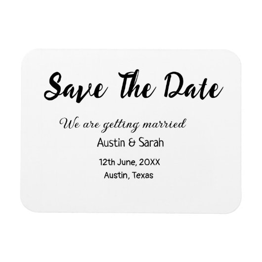 Sla de datum scan QR bruiloft website moderne teks Magneet (Horizontaal)