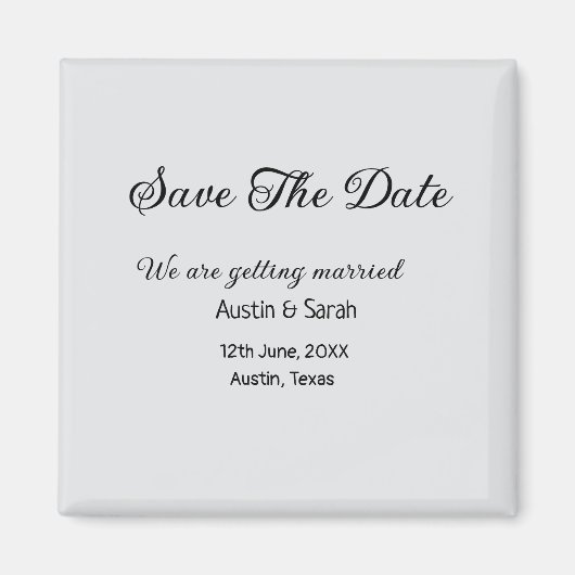 Sla de datum scan QR bruiloft website moderne teks Magneet (Voorkant)