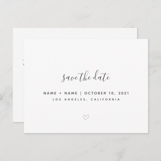 Sla de datum Schattigee bruiloft aankondiging Brie Briefkaart (Voorkant / Achterkant)