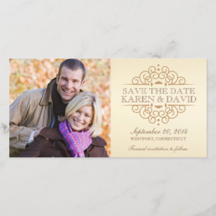 Sla de datum  Scrolls-fotokaarten op Save The Date