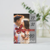 Sla de datum Silver en Black op Briefkaart (Staand voorkant)