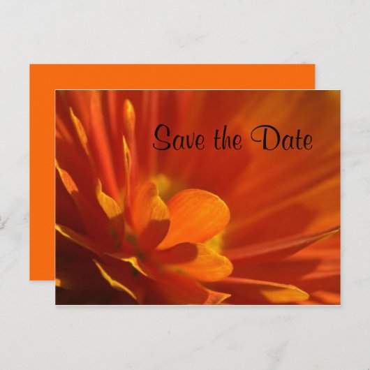 Sla de datum sinaasappel Flower Aankondigingskaart (Voorkant / Achterkant)