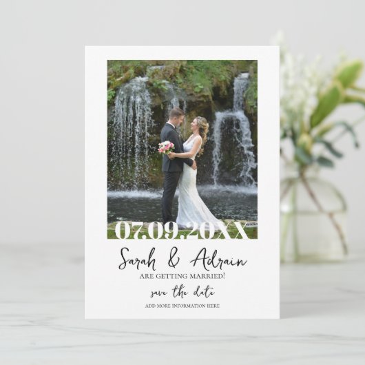 Sla de datum Sjabloon met foto Kaart (Staand voorkant)