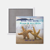 Sla de datum Starfish paar magneet op (Voorkant / Achterkant)