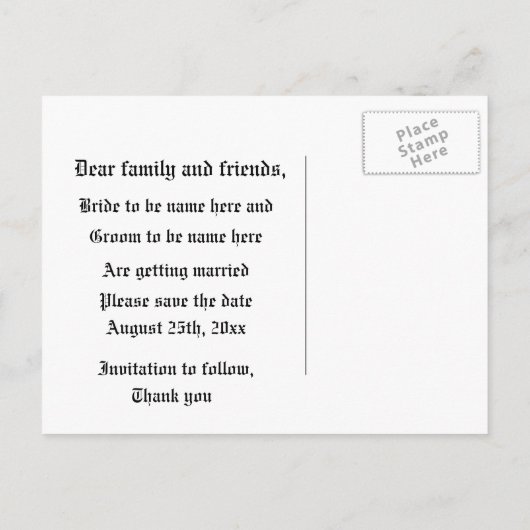 Sla de datum steampunk tandwielen goudbruin aankondigingskaart (Achterkant)