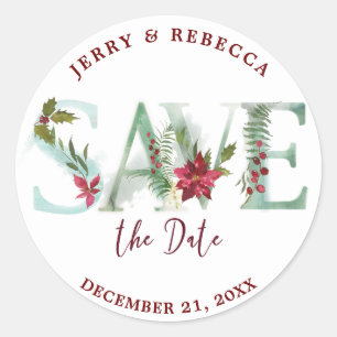 Sla de datum sticker Kerstwinter