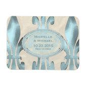 Sla de datum  Stijl Fleur de Lis op Magneet (Horizontaal)