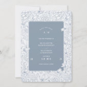 Sla de datum stoffige blauwe elegantie tulpen kaart (Voorkant)