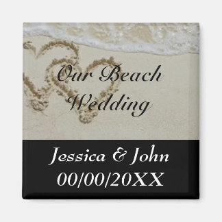 Sla de datum strand bruiloft magneet