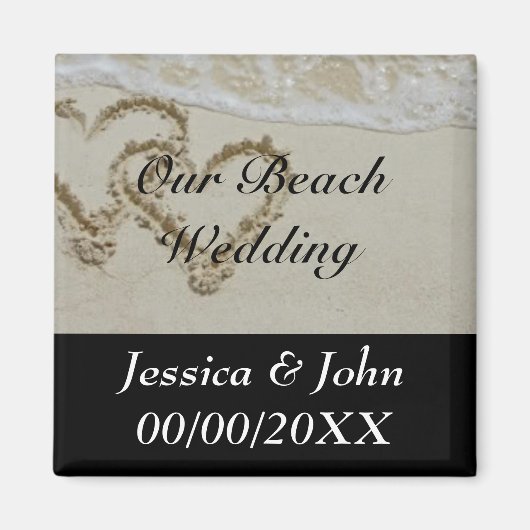 Sla de datum strand bruiloft magneet (Voorkant)
