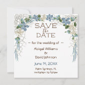 Sla de datum strand bruiloft notitiekaartje (Achterkant)