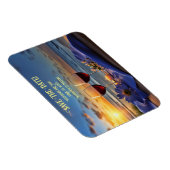 Sla de datum strand en wijn zonsondergang magneet (Rechterzijde)