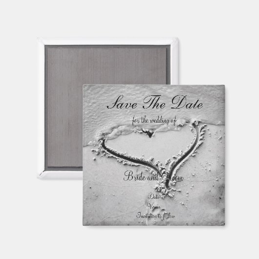 Sla de datum strand hart magneet (Voorkant / Achterkant)