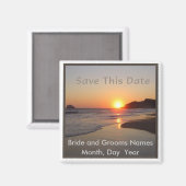 Sla de datum strand zonsondergang magneet op (Voorkant / Achterkant)