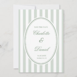 Sla de datum Stripe Aangepaste Mint Kaart