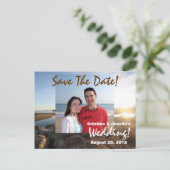 Sla de datum Summer Beach bruiloft Briefkaarten (Staand voorkant)